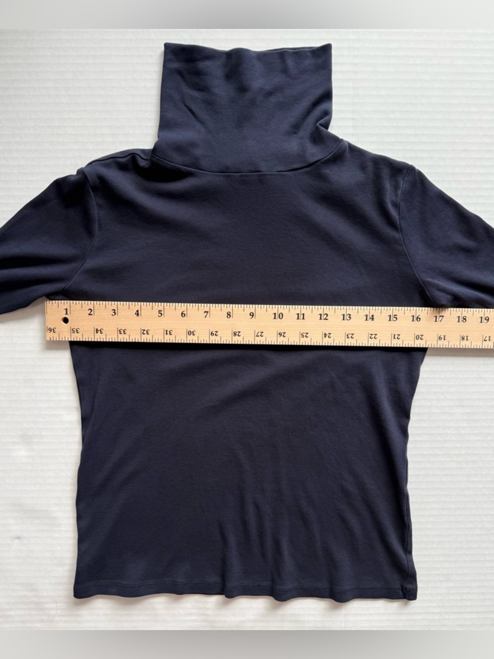 Ann Taylor Weekend Collection Turtleneck Top Navy Night Sky Size S - Picture 5 of 9